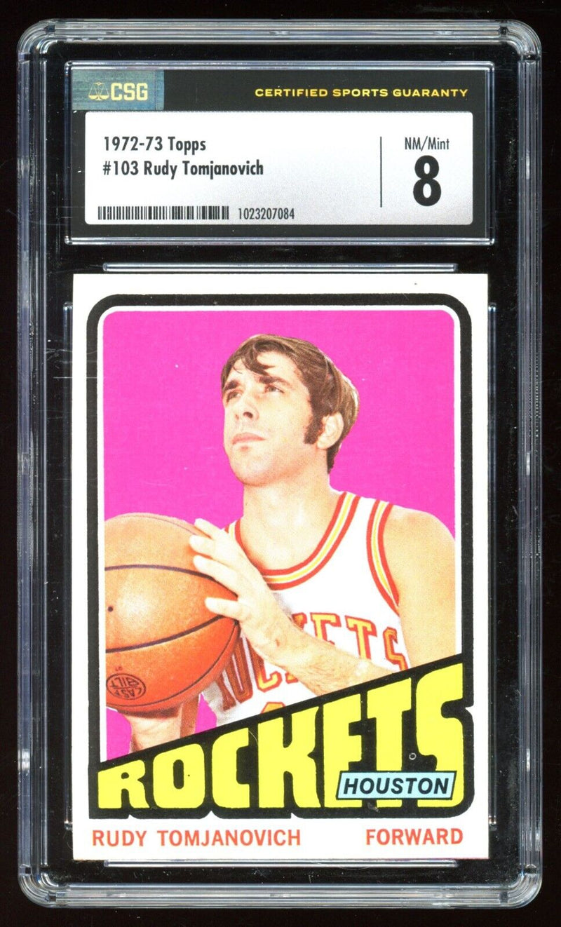 Load image into Gallery viewer, 1972-73 Topps Rudy Tomjanovich #103 2nd Year Houston Rockets CSG 8 NM-MT Image 1
