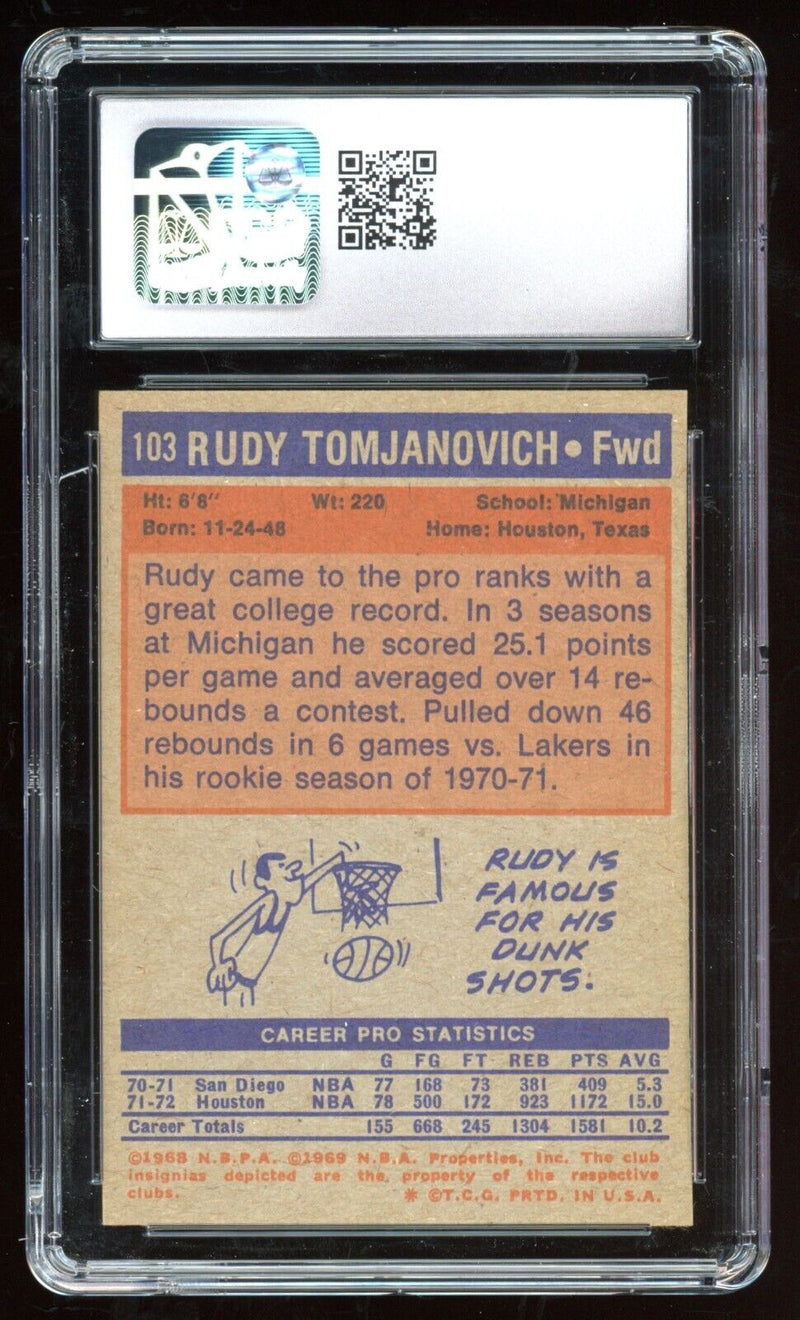 Load image into Gallery viewer, 1972-73 Topps Rudy Tomjanovich #103 2nd Year Houston Rockets CSG 8 NM-MT Image 2
