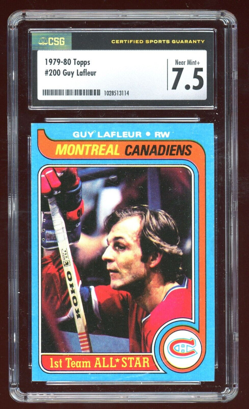 Load image into Gallery viewer, 1979-80 Topps Guy Lafleur #200 Montreal Canadiens CSG 7.5 NM+ Near Mint Plus Image 1
