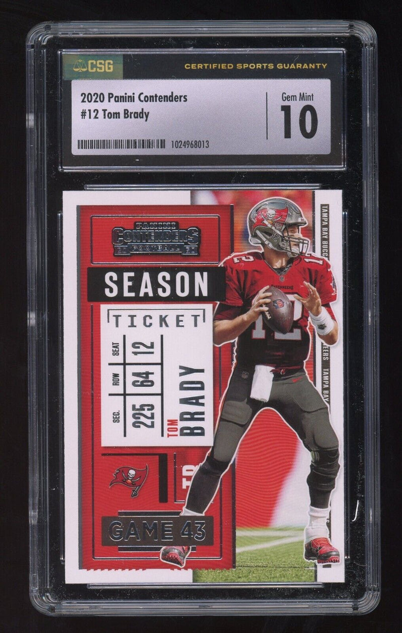 Load image into Gallery viewer, 2020 Panini Contenders Tom Brady #12 CSG 10 Gem Mint Tampa Bay Buccaneers Image 1

