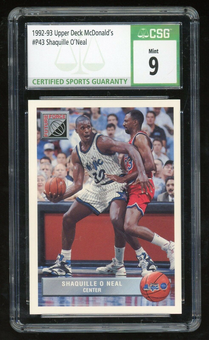 Load image into Gallery viewer, 1992 Upper Deck McDonald&#39;s Shaquille O&#39;Neal #P43 Rookie Card RC Magic CSG 9 Image 1
